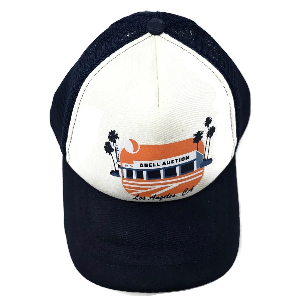 Abell Auction Los Angeles Snapback Trucker Hat Cap Cream Orange Navy